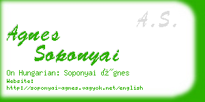 agnes soponyai business card